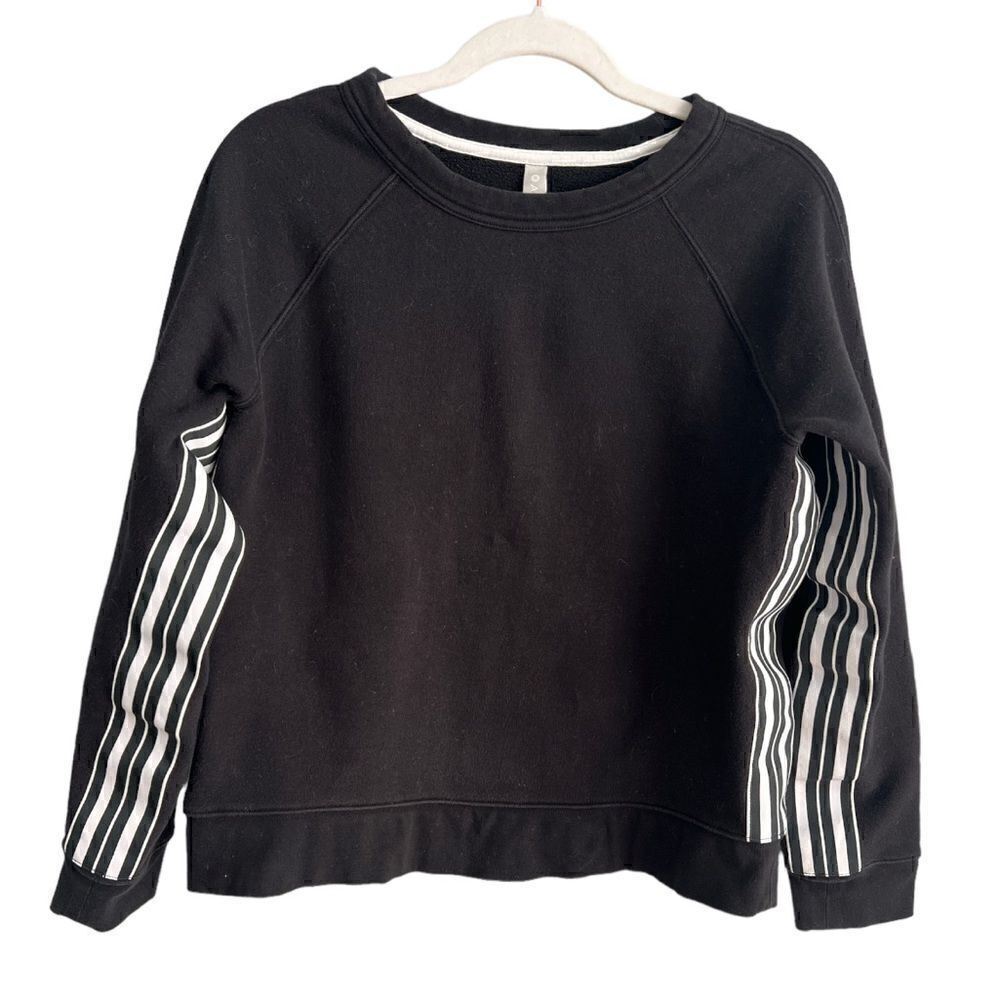 Athleta women’s small black with white accent stripe sweatshirt workout …